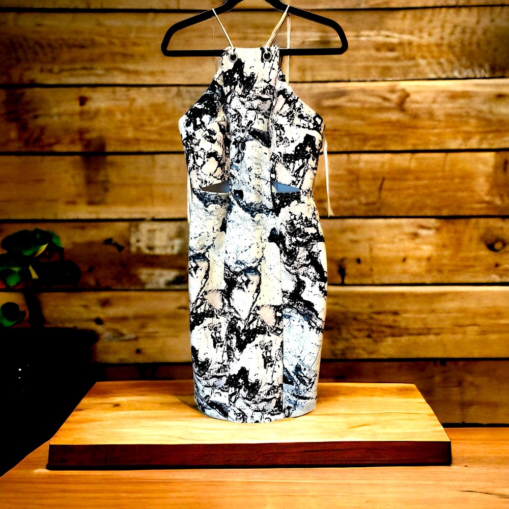 Kendall & Kylie Marbled Halter Dress with Cut outs -Size 10